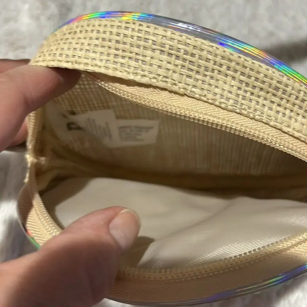 Aeropostale round purse rainbow clouds sequined adjustable strap cross body nwt